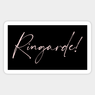 Ringarde- Basic B written in a subtle pink, perfect for the darker backgrounds Magnet